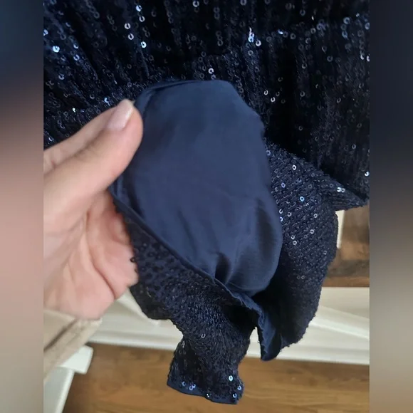 Navy blue sequin romper, size M - Picture 11 of 11